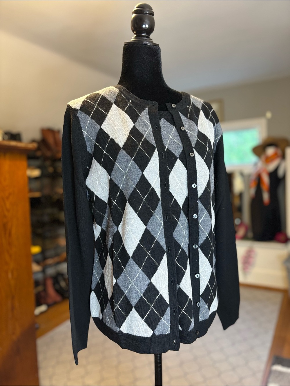 Brooks Brothers 346 | Merino Wool Argyle Twinset — Vest & Cardigan | Size L - Picture 11 of 11
